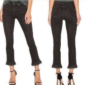 D1. RAG & BONE STRAIGHT LEG FRAYED HEM JEANS